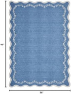 GarveeHome 3x5 Scalloped Washable Area Rug Non Slip Bedroom Entryway Rug - Image 2