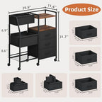 Somdot Baby Diaper Caddy Organizer, 3-Tier Rolling Cart - Image 2
