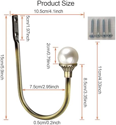 COCIVIVRE 2 Pack Curtain Holdbacks Wall Mounted Curtain Tiebacks Hooks Plastic - Image 2