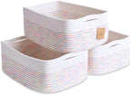 Woven Rope Baskets for Organizing, 3 Pack, 15.5 x 11 x 5.5" Storage Bins by NaturalCozy