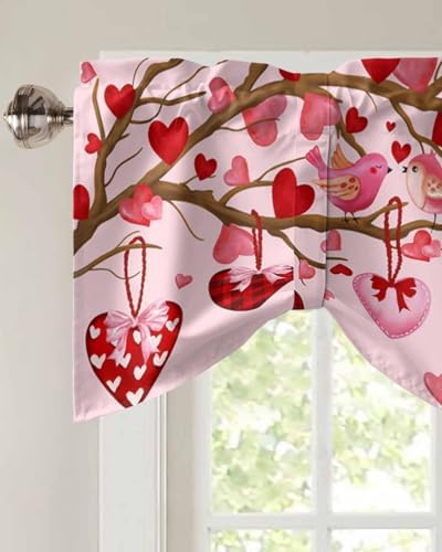 Pink Valentine's Day Blackout Tie Up Valance Curtains - Image 3