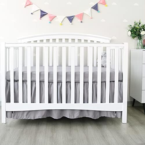 Crib Bed Skirt 14" Drop, Fits 28"x52" Crib, Adjustable - Image 6