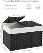 SETVSON Storage Basket with Lid PE Rattan Storage Basket 105L - Image 2