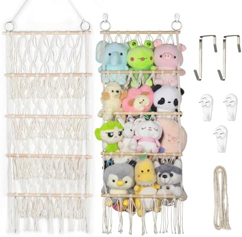 42cm Wide Over The Door Stuffed Animal Storage Hammock Corner Wall Hanging by Qoroos