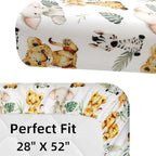 4 Pack Safari Jungle Animals Neutral Unisex Fitted Nursery Baby Sheets Set - Image 6