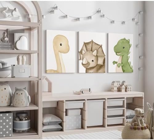 Dinosaur Wall Art Kids Boys Room Canvas Wall Decor Dino Nursery Wall Art - Image 7