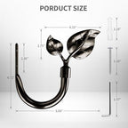 HIKMLK Leaf Shaped Curtain Tieback Holdbacks 2pcs, Handmade Metal Curtain Side - Image 6