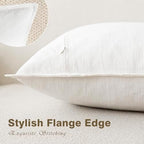 Foindtower Linen Solid Decorative Throw Pillow Covers 16x16 Cream White - Image 3