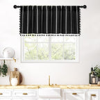 MitoVilla Black White Kitchen Valances by MitoVilla