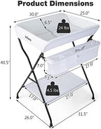 INFANS Baby Changing Table, Folding Diaper Station Portable Nursery Organizer - Image 6