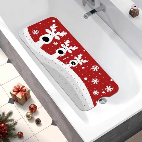 Bathtub Mat Non Slip, Christmas Deer Extra Long Bath tub Mat Shower Floor Mat - Image 5