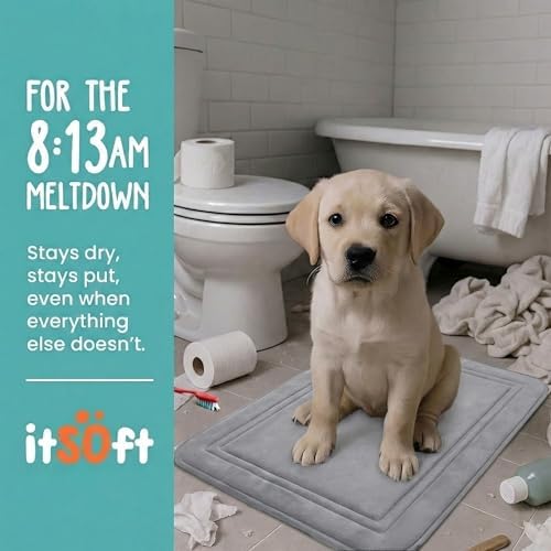 ITSOFT Memory Foam Bath Mat 31x20, Non Slip, Machine Washable, Quick Dry & - Image 2