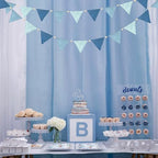 2 Sets of Blue Pennant Wooden Bead Banner Nursery Garland 20pcs Royal Linen - Image 7