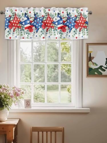 Vandarllin Eucalyptus 4th of July Kitchen Curtains Valances - Image 3