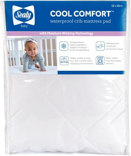 Sealy Baby Cool Comfort Cooling Breathable Waterproof Crib Mattress Protector by SealyBaby