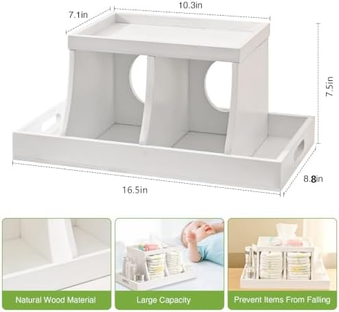 Diaper Caddy Organizer, Changing Table Organizer, Wooden Diaper Organizer - Image 4