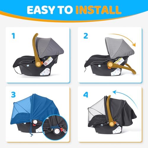 Orzbow Mosquito Net, Sun Shade for Car Seat and Doona Stroller - Image 6
