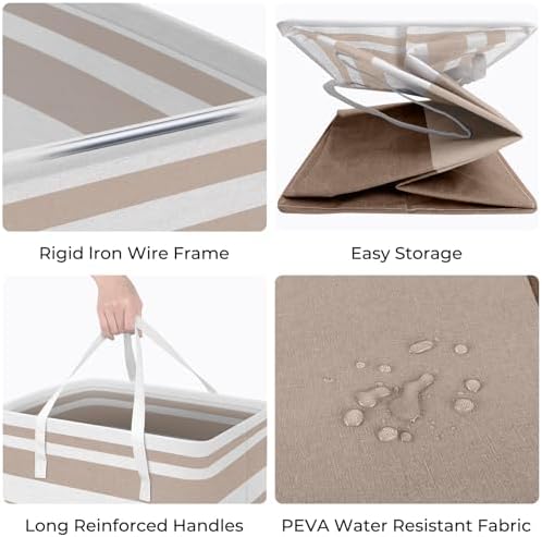 HomeHacks 2 Pack Large Laundry Baskets, Laundry Hampers Bags - Image 2