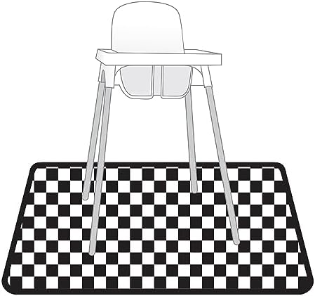 BapronBaby Black Checkerboard Waterproof Splash Mat Catch All Floor Cover - Image 3