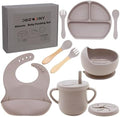 100% Silicone Baby Feeding Set, BPA Free, Divided Plate, Toddler Self Feeding by Dormlony