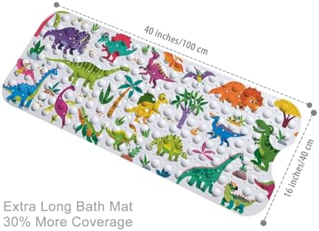 Bathtub Mat Non Slip, 40x16 inch Bath and Shower Safety Mats, Cute Cartoon - Image 2