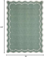 GarveeHome Scalloped Area Rugs 8x10 Large Sage Green Washable Living Room - Image 2