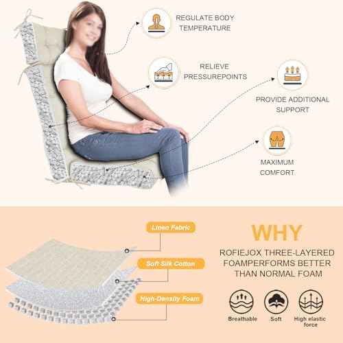Rocking Chair Cushions Indoor High Back Set - Image 6