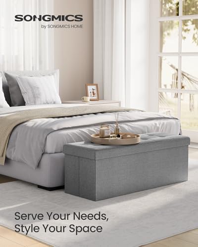 SONGMICS 43.3 Inches Folding Storage Ottoman Bench, Load 660 lb - Image 4
