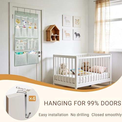 2 Pack- 12 Pocket Over Door Hanging Storage Organizer - Image 3