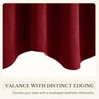 StangH Red Christmas Velvet Window Valance 52x18 Inch, 4-Panel Set - Image 5