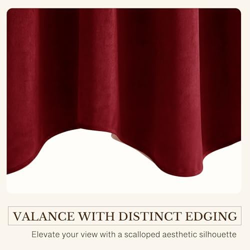 StangH Red Christmas Velvet Window Valance 52x18 Inch, 4-Panel Set - Image 5