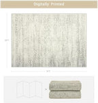 Washable Rugs 5x7 Area Rugs for Living Room, Dining Room-Beige Green - Image 2