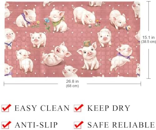 Bathtub Mat Non Slip 26.8x15.1 Inch, Cute Pigs Shower Mat - Image 4