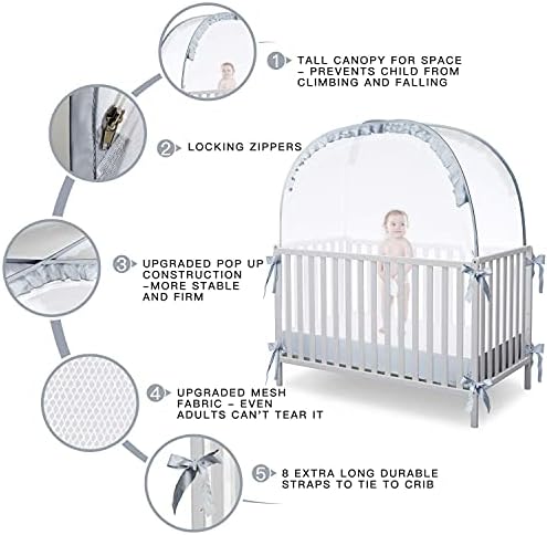 L RUNNZER Baby Crib Tent, Pop Up Crib Net to Keep Baby in - Image 4