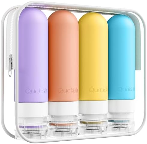 Quatish Travel Bottles for Toiletries, Original Patented Leak Proof Travel Size by Quatish