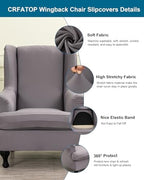 CRFATOP Wingback Chair Covers Wing Armchair Slipcovers - Image 2