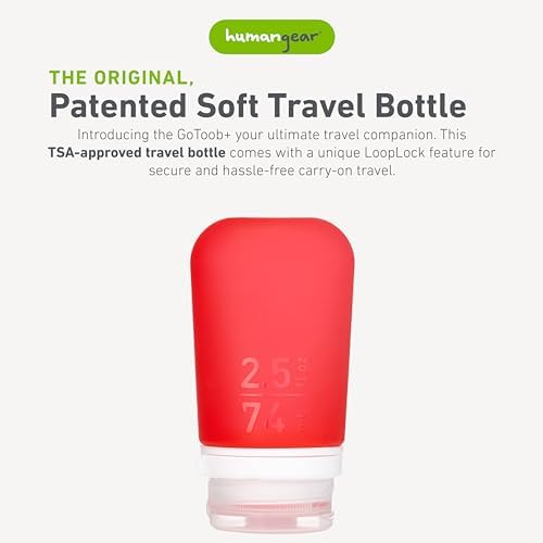 humangear GoToob+ | Refillable Silicone Travel Bottle | Locking Lid | Food-Safe - Image 2