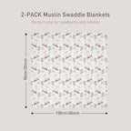 GLLQUEN BABY Muslin Swaddle Blankets 2Pk Receiving Blanket Large 35" x 40" - Image 4