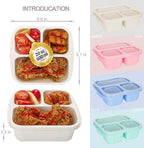 TOUWMX Bento Box For Kids, 4 Pack 3 Compartments Meal Prep Containers Reusable - Image 3