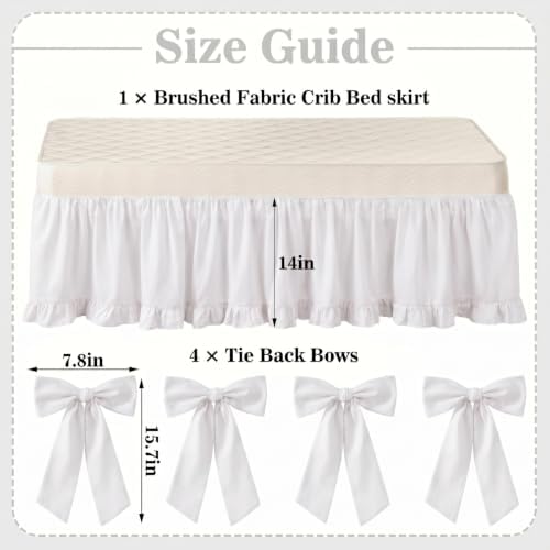 Smoothnovelty White Crib Bed Skirts - Image 2