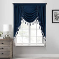 StangH Navy Blue Velvet Waterfall Valances W39 inches, 1 Panel by StangH