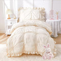 Princess Toddler Bedding Set for Girls, 4 Piece Ruffles Jacquard Embroidery by WOWELIFE