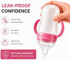 Silicone Baby Bottle with Handles, Anti-Colic Soft Nipple, BPA Free Infant - Image 3