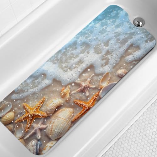 LNOND Summer Beach Bathtub Mat Non Slip, 40 X 16 Inch Tub Mat by Lnond