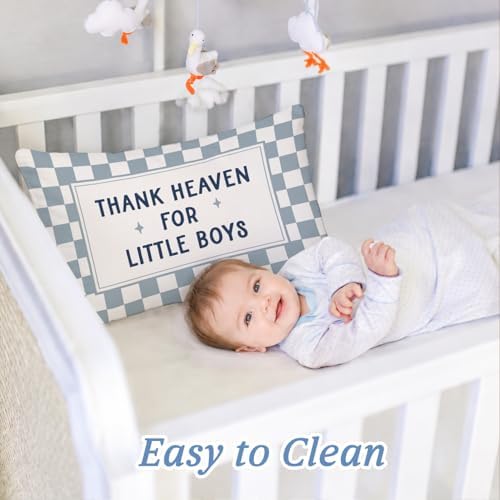 Thank Heaven for Little Boys Pillow Cover 12x20 - Image 3