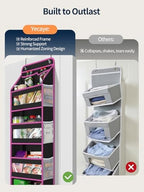 Yecaye 5 Tier Over the Door Organizer, Swing-proof Door Organizer Hanging - Image 5