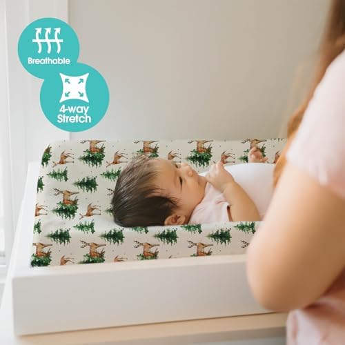 BROLEX Changing Pad Covers for Baby: Boy Girls Ultra Stretchy Soft 2 Pack - Image 4