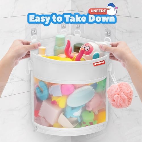 UNEEDE 3.5 Gallons Corner Mounted Versatile Bath Toy Organizer - Image 4