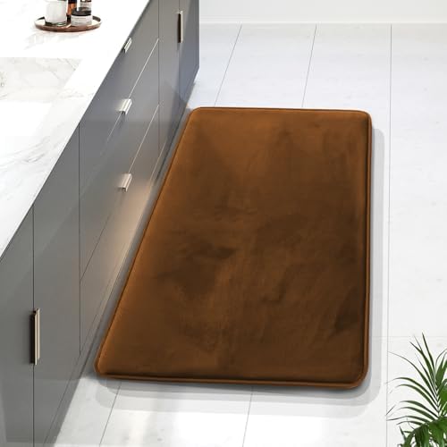 Clara Clark Bathroom Rugs, Velvet Memory Foam Bath Mat, Non-Slip Bath Rugs by ClaraClark