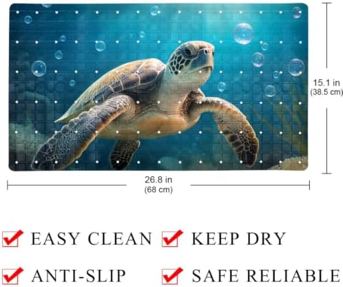Shower Mat Non Slip, Turtle Ocean Anti Slip Bath Mat - Image 4